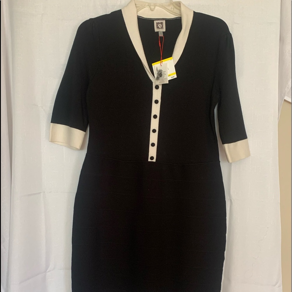 Black and white knit dress